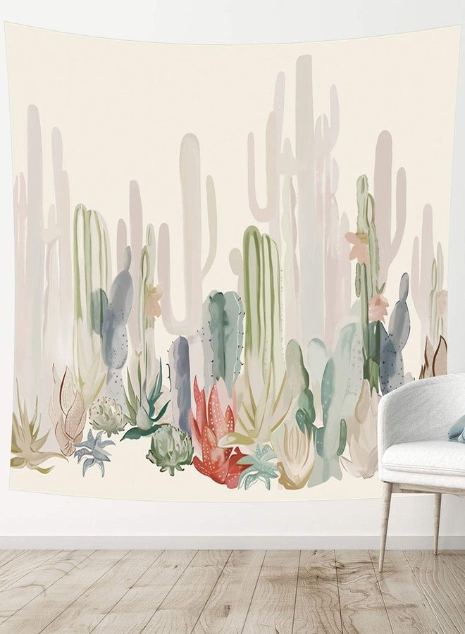Manicer Cactus Tapestry, Colorful Plant Herbs Botanical Tapestry Wall Hanging Nature Scenery Tapestries Art Print Mural for Bedroom Living Room Home Décor - 59.1" x 80" - Image 3